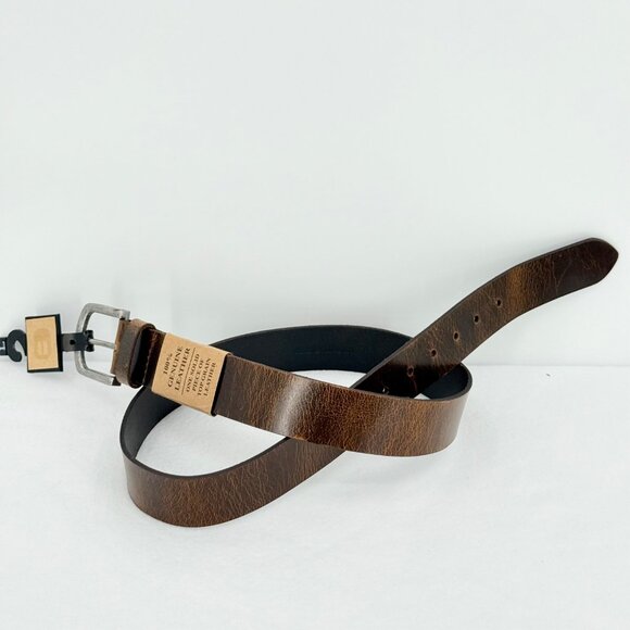 BKE Men's Brown One Solid Piece of Genuine Grain Leather Belt Size L (38-40) NWT - Picture 1 of 9